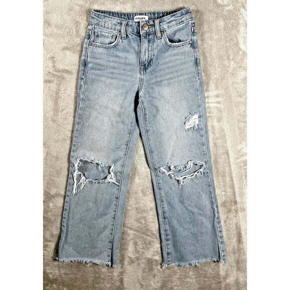 RSQ Girls Wide Leg Distressed Jeans - Size 8 - Picture 1 of 7